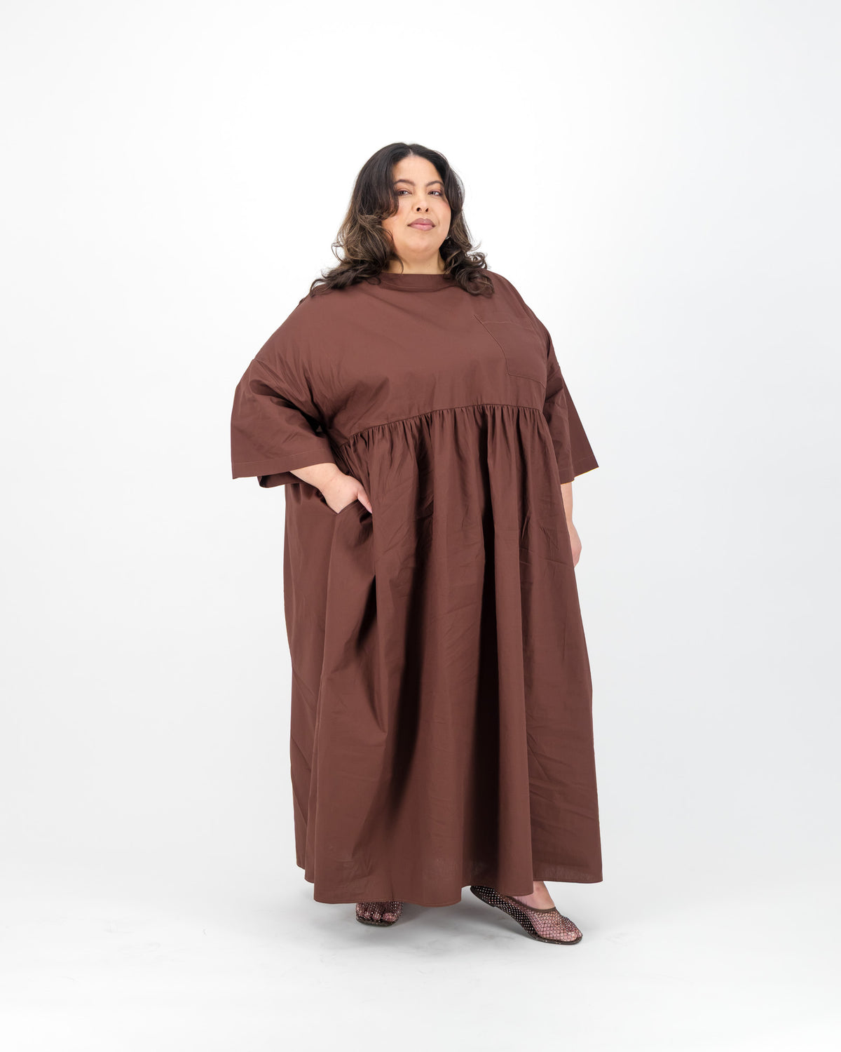 Chocolate Pocket Maxi Dress