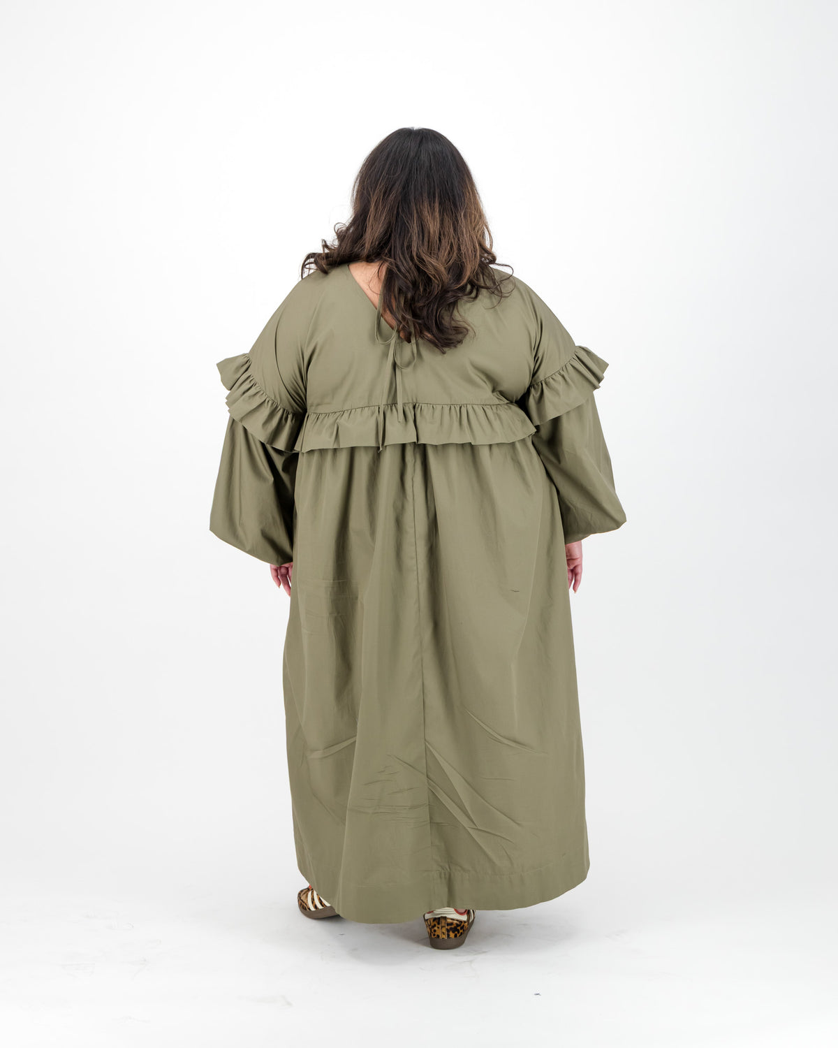 Green Frill Maxi Dress