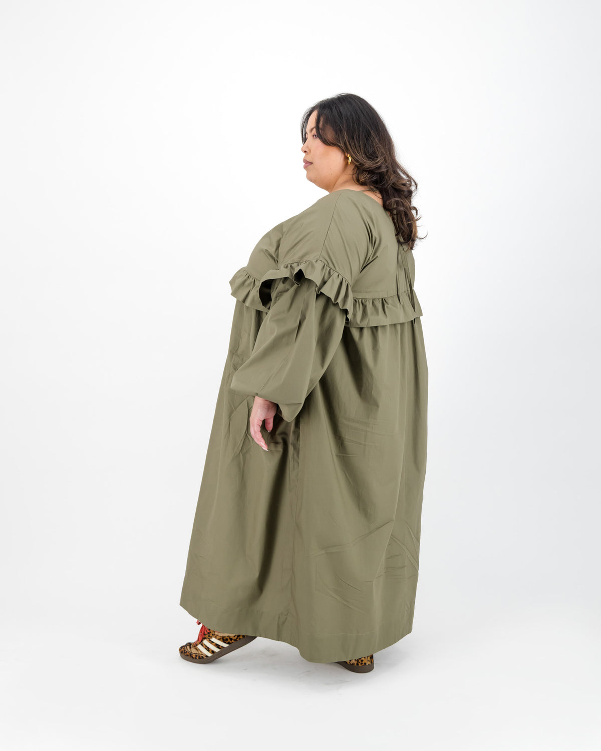 Green Frill Maxi Dress
